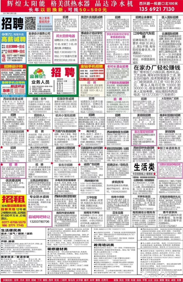 新吉乡最新招聘信息汇总